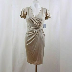 Marc New York NEW Light Gold Short Sleeves Dress